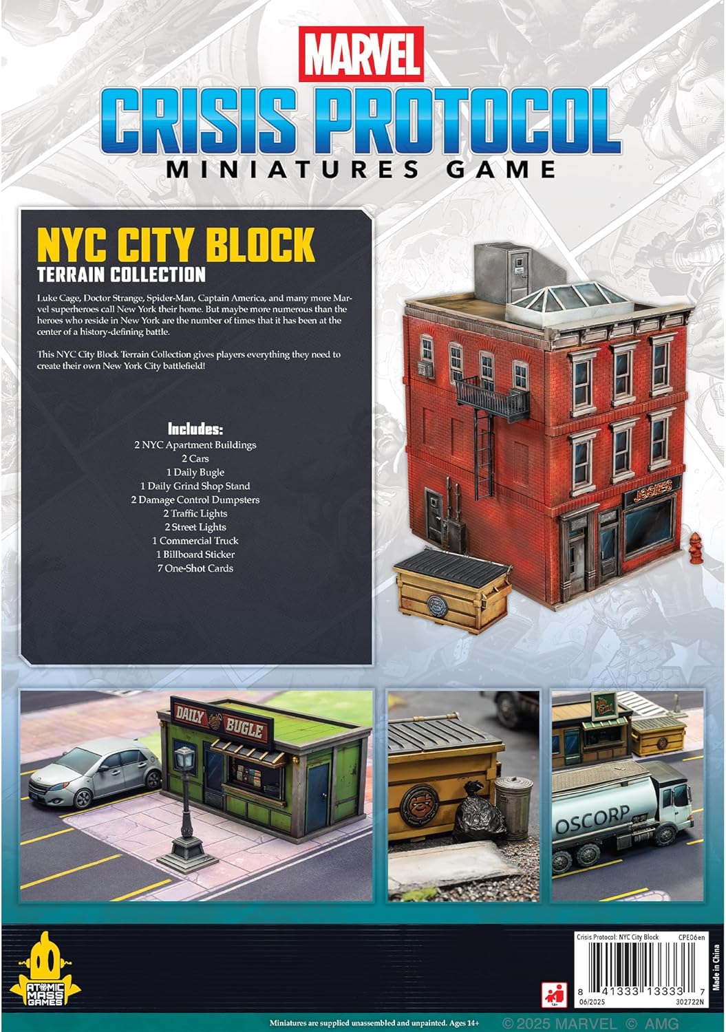 Asmodee, Marvel: Crisis Protocol – NYC City Block, Terrain Collection, Atomic Mass Games, Tabletop,