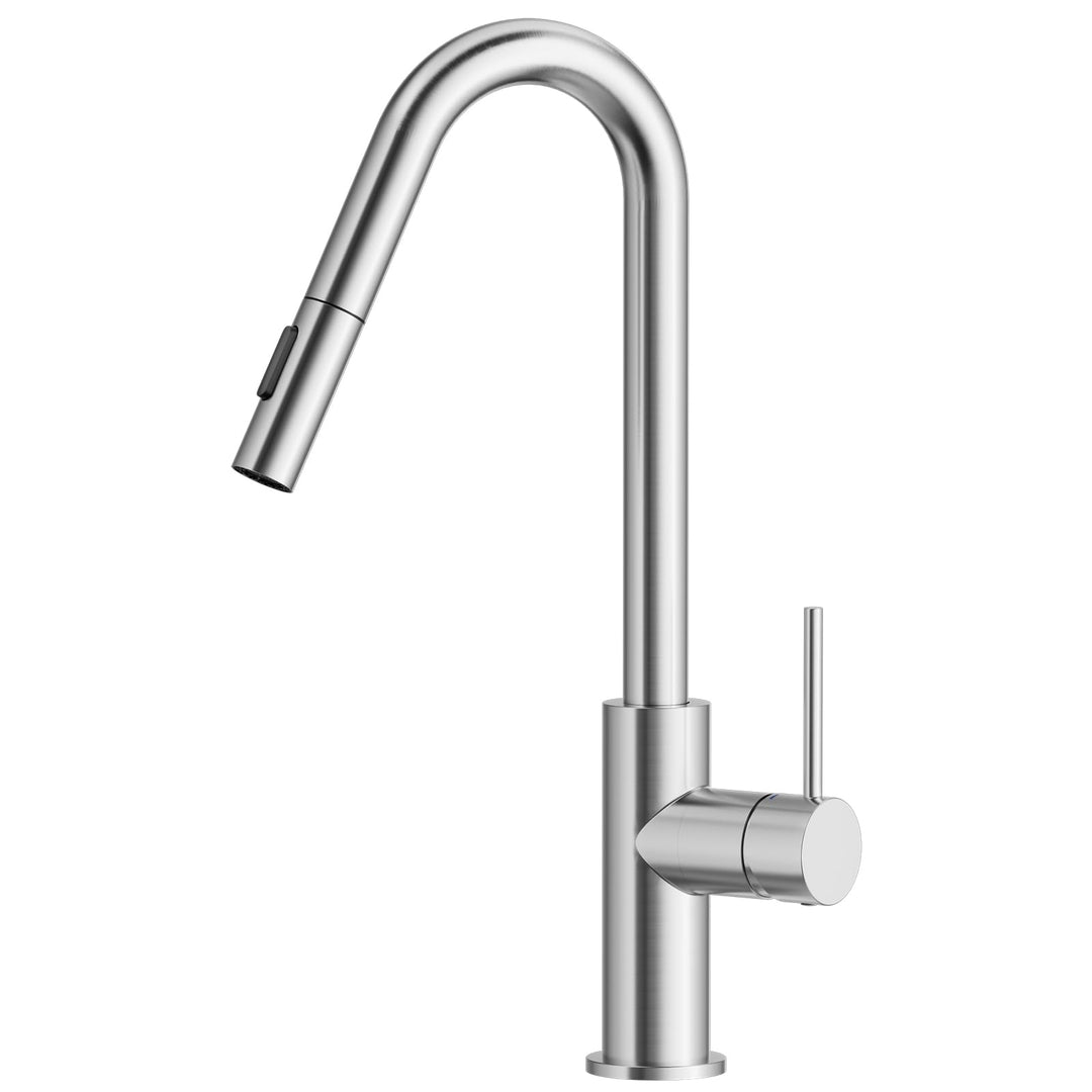 CECIPA Wasserhahn Küche, Hochdruck Küchenarmatur mit Brause Ausziehbar, V-förmiger Armatur Edelstahl