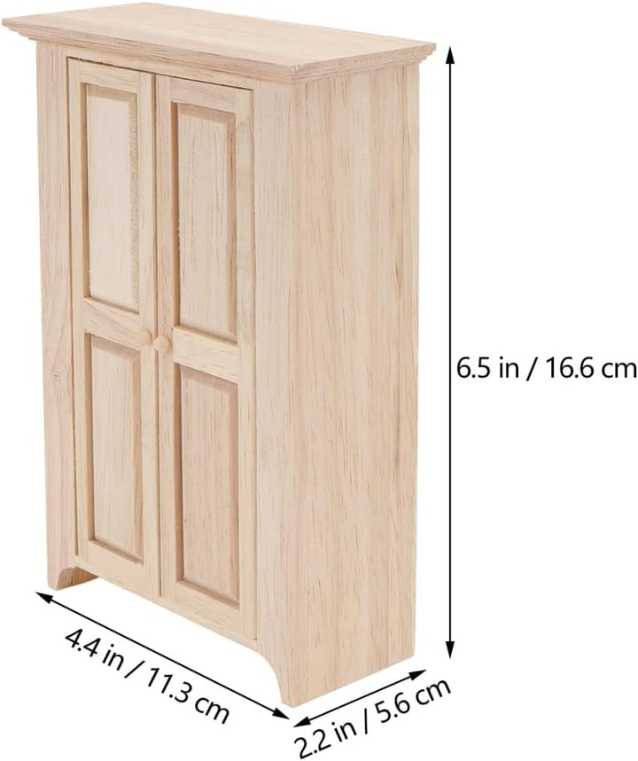 Yardwe Puppenhaus Kleiderschrank Holz, 11.3 x 5.6 x 16.6 cm, Synthetischem Material, Miniatur MöBel