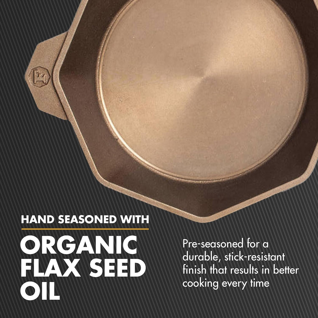 Finex 25,4 cm Gusseisen-Pfanne mit Deckel 8" Skillet Seasoned, 8" Skillet