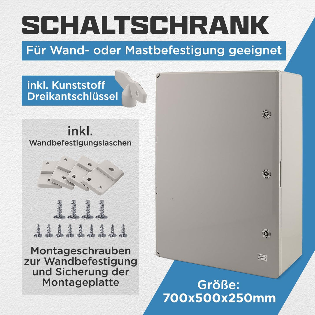 BOXEXPERT Verteilerkasten aussen IP65 ABS Kunststoff 700x500x250mm Serie Fleet wasserdicht Schaltsch