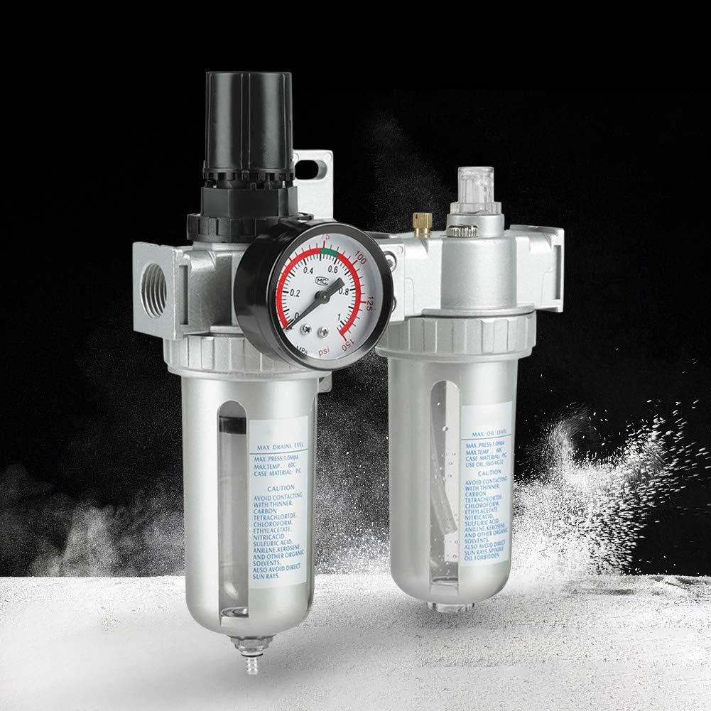 Luftfilterregler, 1/2" Ölabscheider Kompressorfilter für Kompressor und Druckluftwerkzeuge