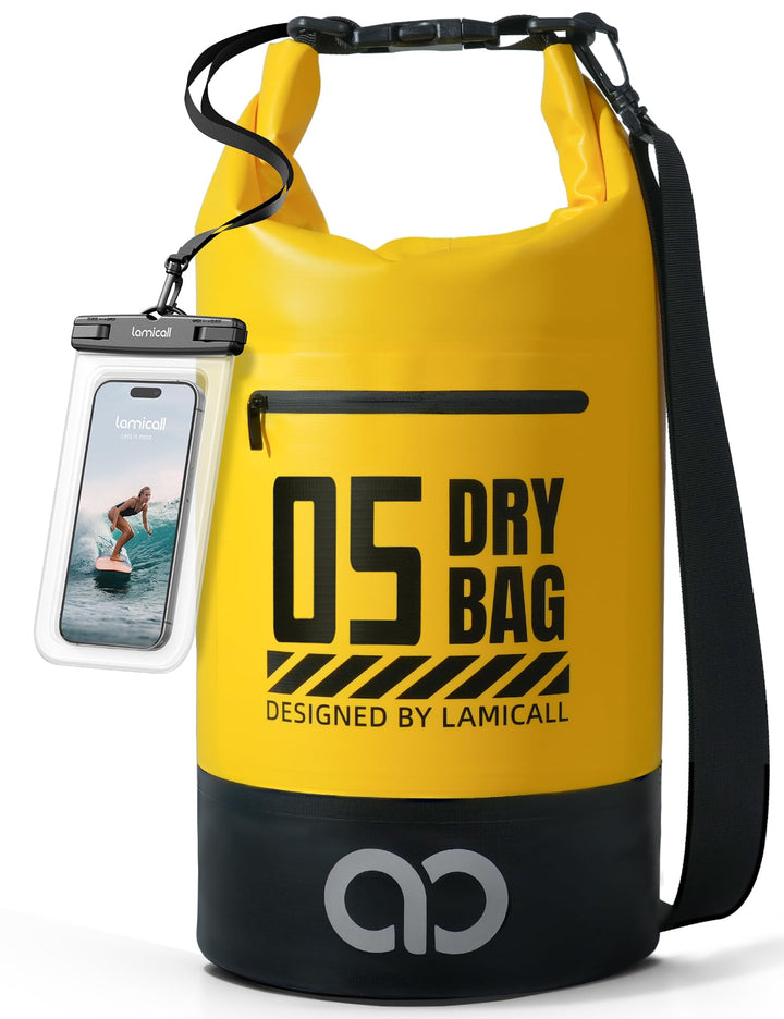 Lamicall Dry Bag, wasserdichte Tasche Beutel, Wasserfester Rucksack Drybag | [Robust &amp; Kratzfest] 5L