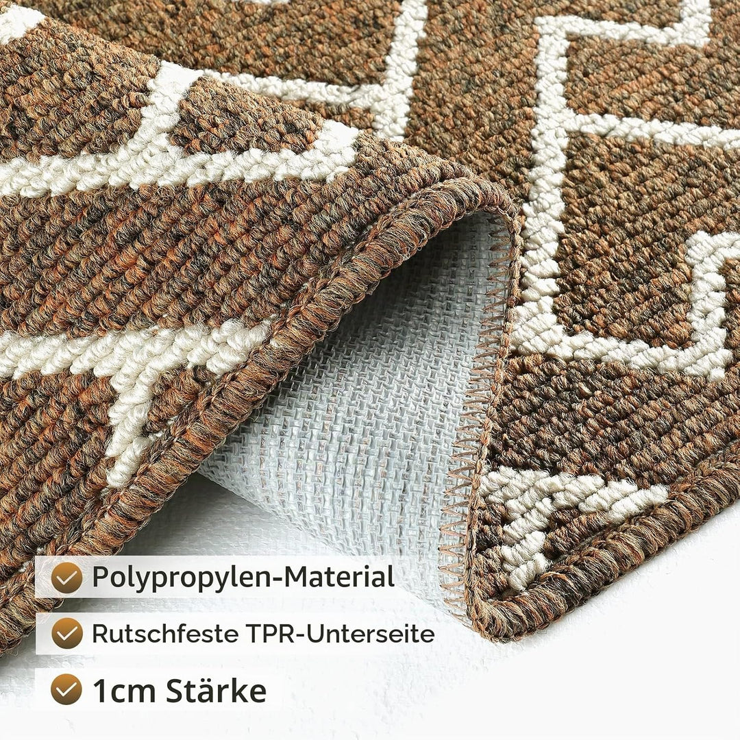Fussmatte Innen, Wasserdicht Türmatte Schmutzfangmatte rutschfest Fussmatte Innen (Braun, 80 x 120 c