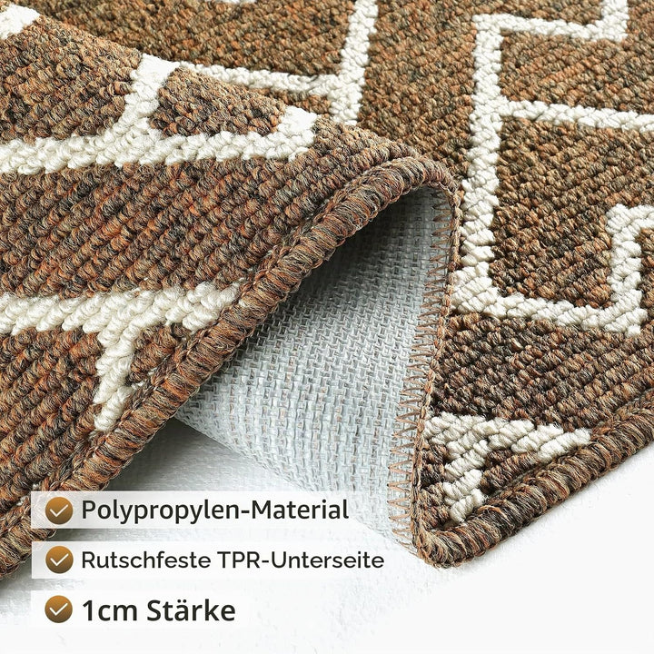 Fussmatte Innen, Wasserdicht Türmatte Schmutzfangmatte rutschfest Fussmatte Innen (Braun, 80 x 120 c