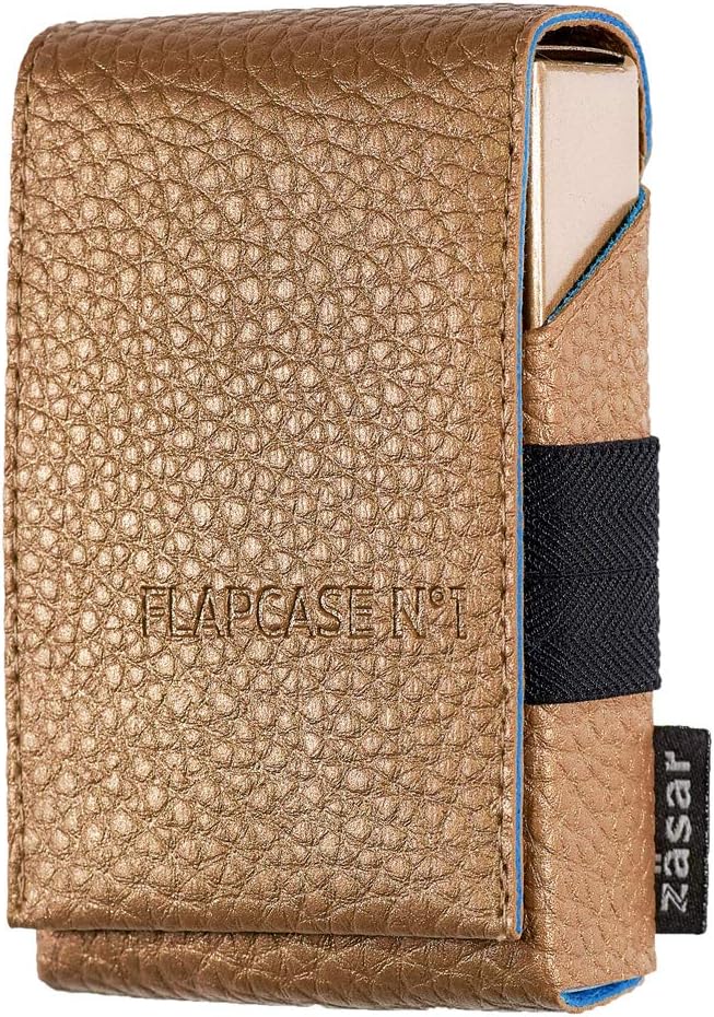 FLAPCASE N°1 • Gold ONE • Designer Zigarettenetui, Made in Austria, Leder vegan Zigarettenbox für 19