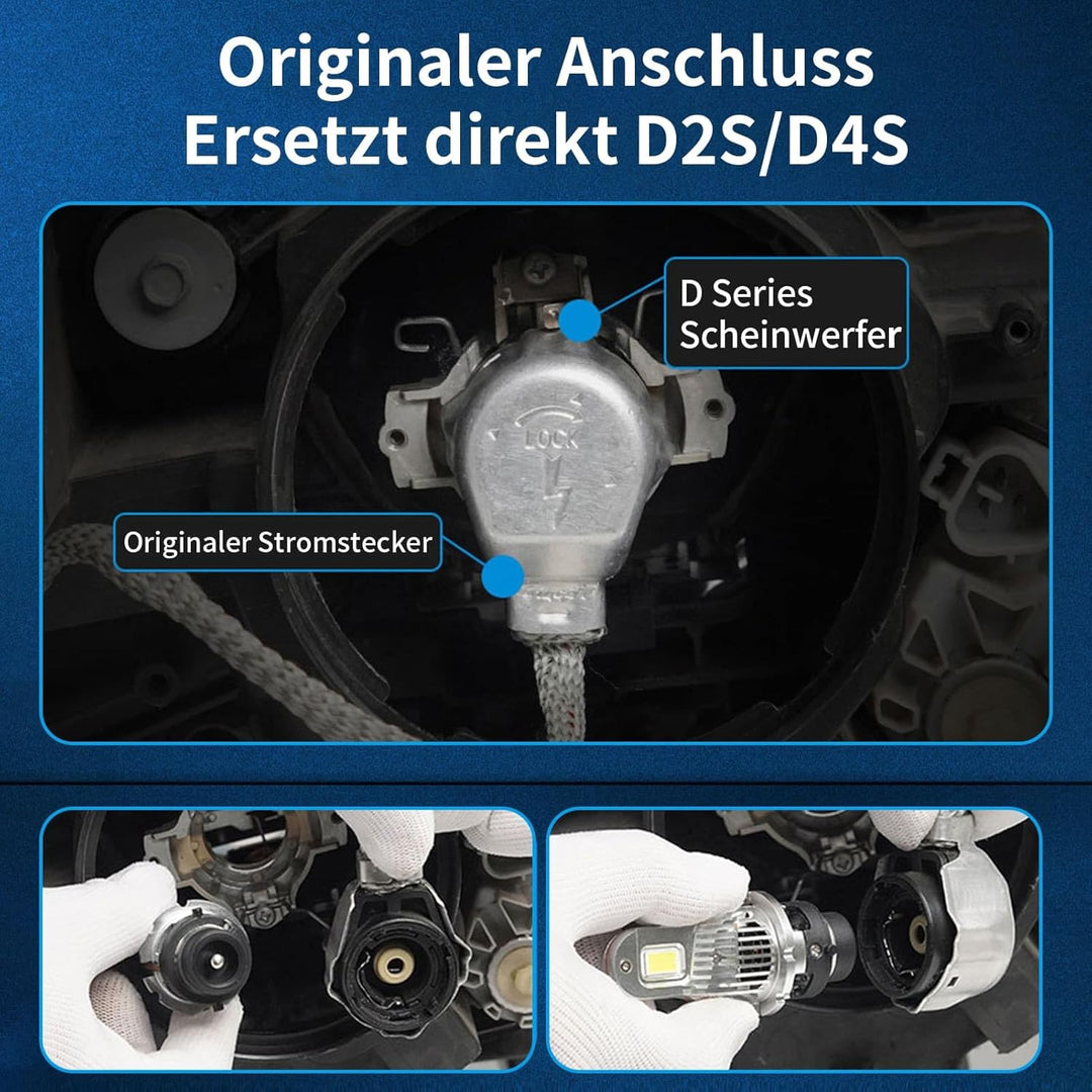 D2S Xenon Brenner 12V 60W–D2S Scheinwerferlampe 6000K Weiss, zugelassen, hitzebeständig & effiziente