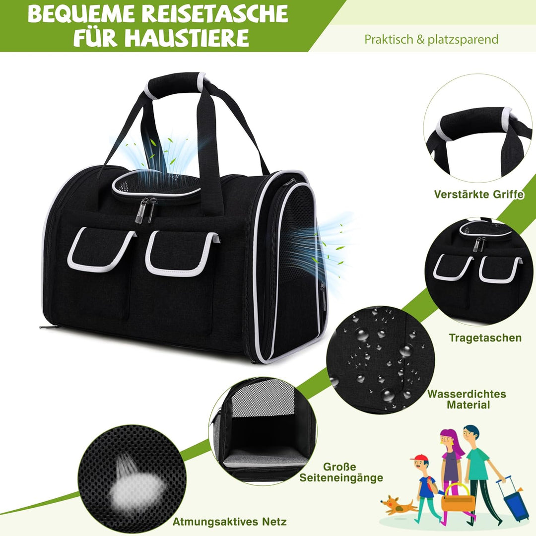 ALLSOPETS Faltbarer Katzenrucksack für grosse Katzen &amp; kleine Hunde, Atmungsaktive Hundetragetasche