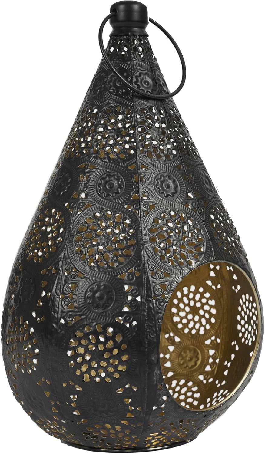 HOME DECO FACTORY, HD9106, Openwork Metal Lantern with elegant Design, ideal as a Candle Holder or t