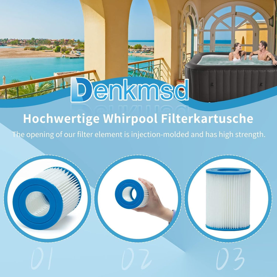 Filterkartusche Typ II, für Bestway 58094 - Filterkartusche für Poolfilter, Ersatzfilter für Bestway