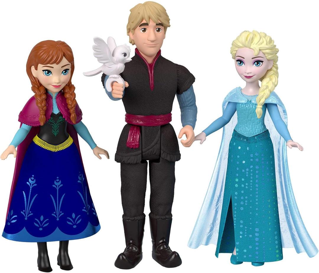 Mattel Disney Die Eiskönigin“ Spielzeug, kleine Puppen im 4er-Set mit Anna, ELSA, Kristoff, Olaf sow
