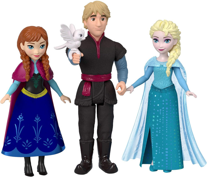 Mattel Disney Die Eiskönigin“ Spielzeug, kleine Puppen im 4er-Set mit Anna, ELSA, Kristoff, Olaf sow