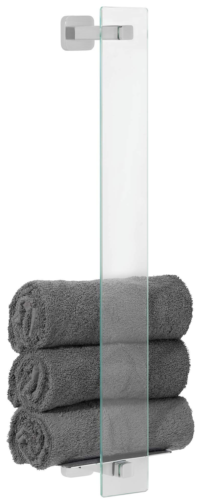 tesa ESTEETIC Gästehandtuchhalter, inkl. Klebelösung, edles Design, Edelstahloptik, garantiert rostf