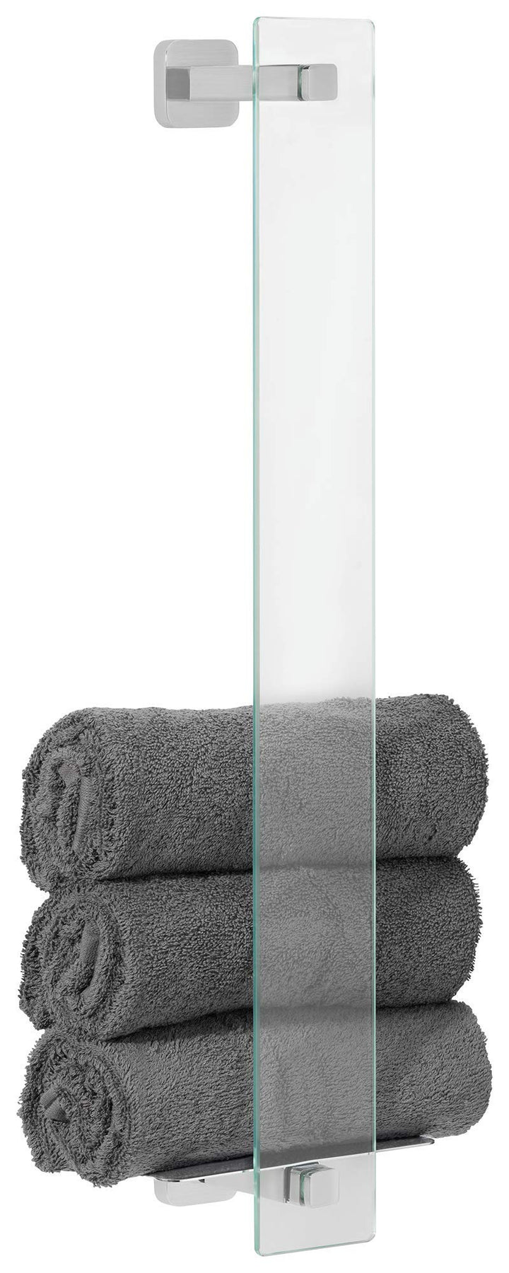 tesa ESTEETIC Gästehandtuchhalter, inkl. Klebelösung, edles Design, Edelstahloptik, garantiert rostf