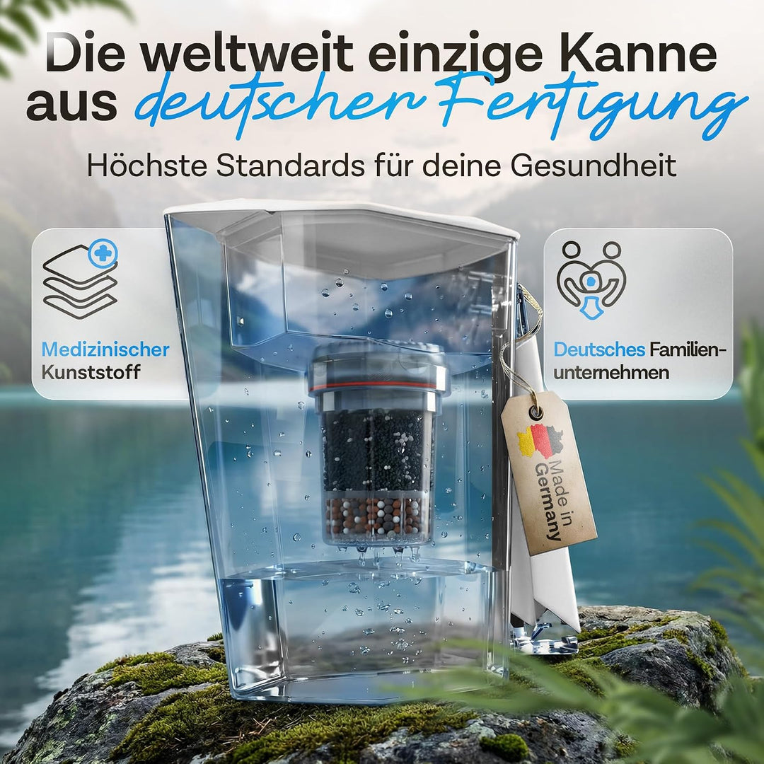 NEU: Wasserfilter MAUNAWAI® Premium Bio Made in Germany inkl. 1 Trinkwasserkanne +1 Filterkatusche u