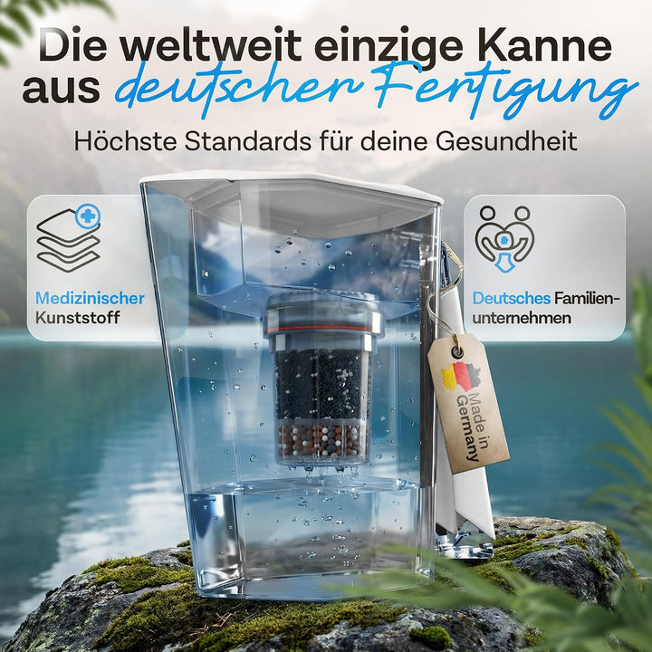 NEU: Wasserfilter MAUNAWAI® Premium Bio Made in Germany inkl. 1 Trinkwasserkanne +1 Filterkatusche u