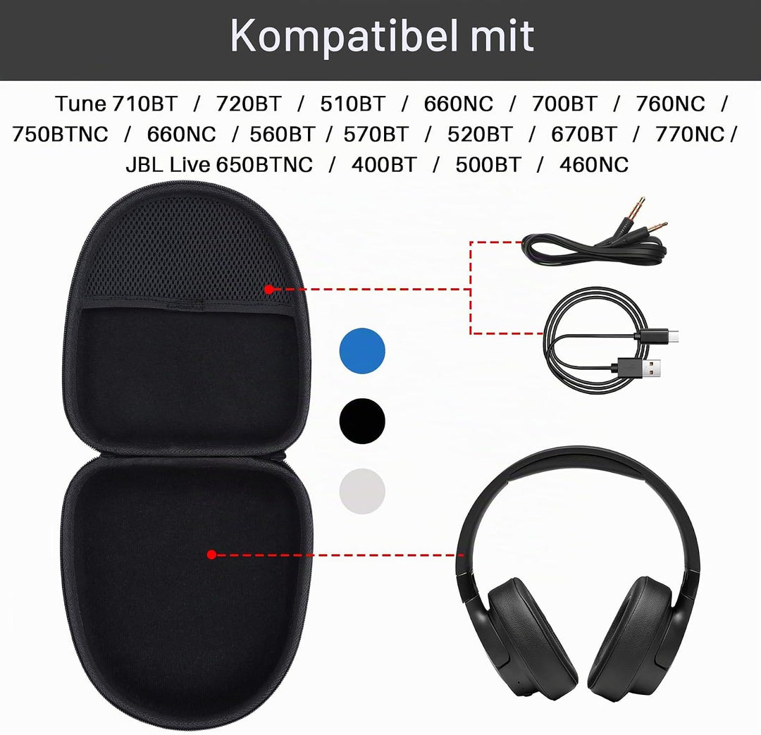Lebakort Hart Reise Schutz Hülle Etui Tasche für JBL Tune 510BT 710BT 720BT 660NC 700BT 760NC 750BTN