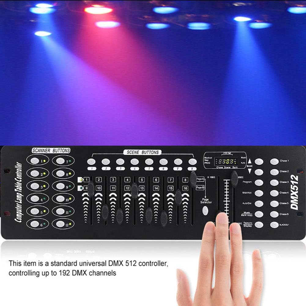 UKing DMX Controller, 192 Kanäle DMX512 Controller Konsole 240 Szenen für MINI DMX-Controller DMX-Li