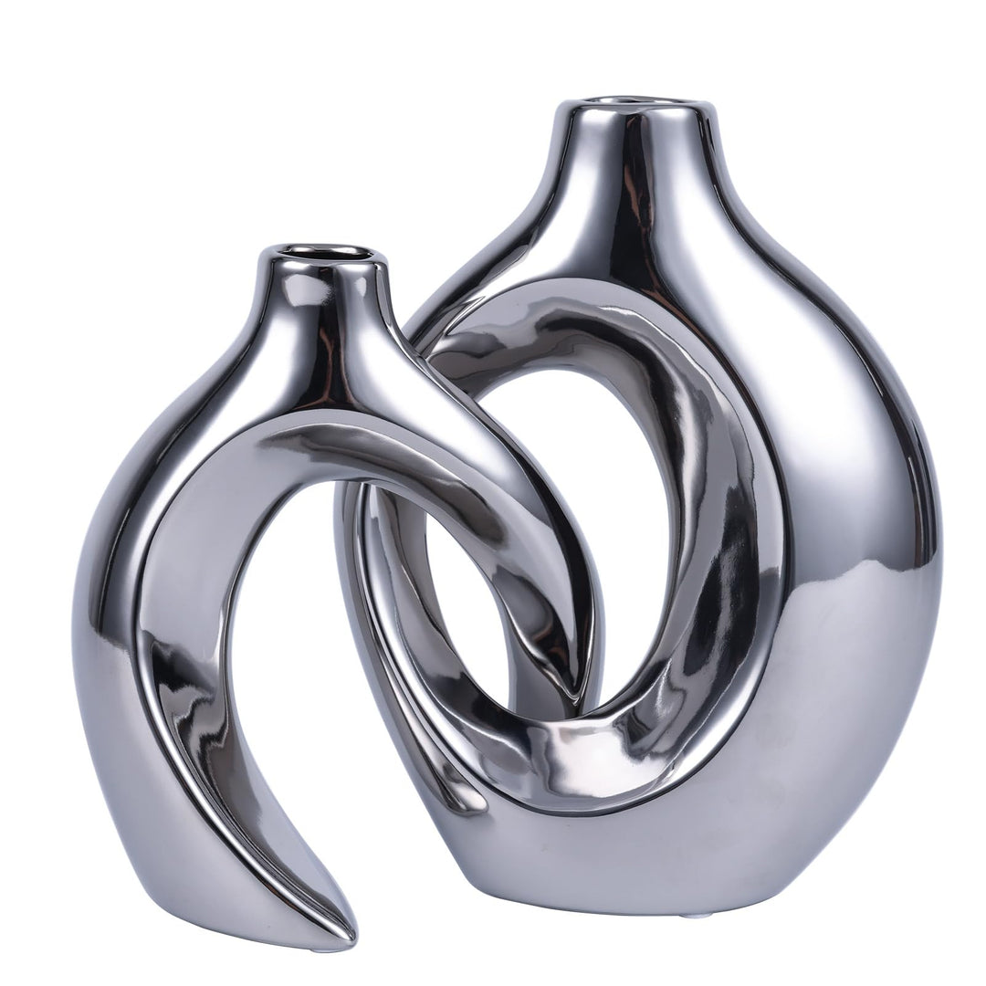 XIAOMAGG Keramik Vase，2er Set Hohle Weisse Moderne Vasen für Nordisches, Vasen Deko, ästhetische Boh