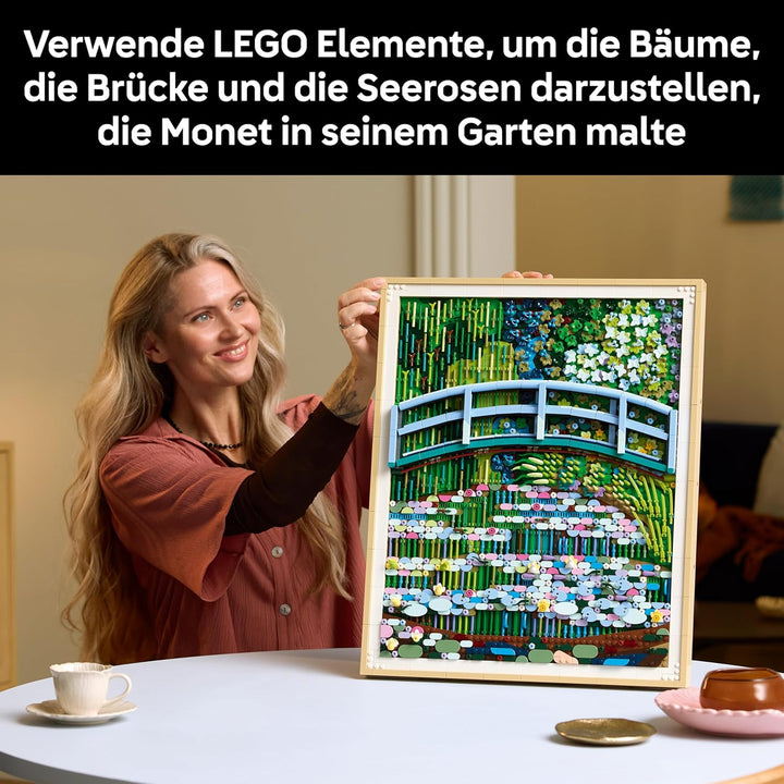 LEGO Art Claude Monet - Die Brücke über den Seerosenteich - Hängendes 3D Wandkunstwerk für die Wohnu