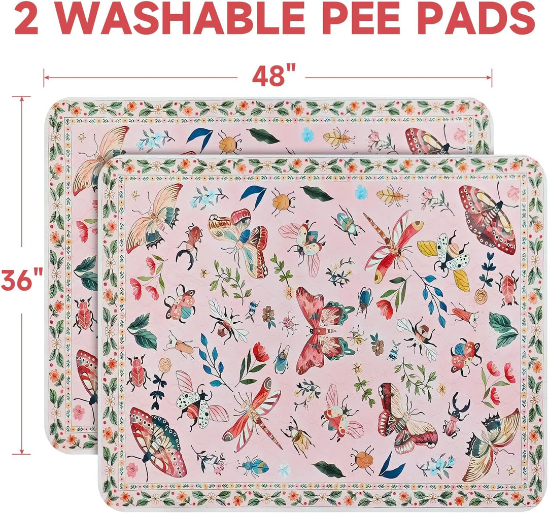 2 Waschbare Hundetoilette, 92 x 122cm, Wiederverwendbare Trainingsunterlag | Saugfähige und Auslaufs