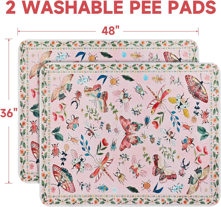 2 Waschbare Hundetoilette, 92 x 122cm, Wiederverwendbare Trainingsunterlag | Saugfähige und Auslaufs