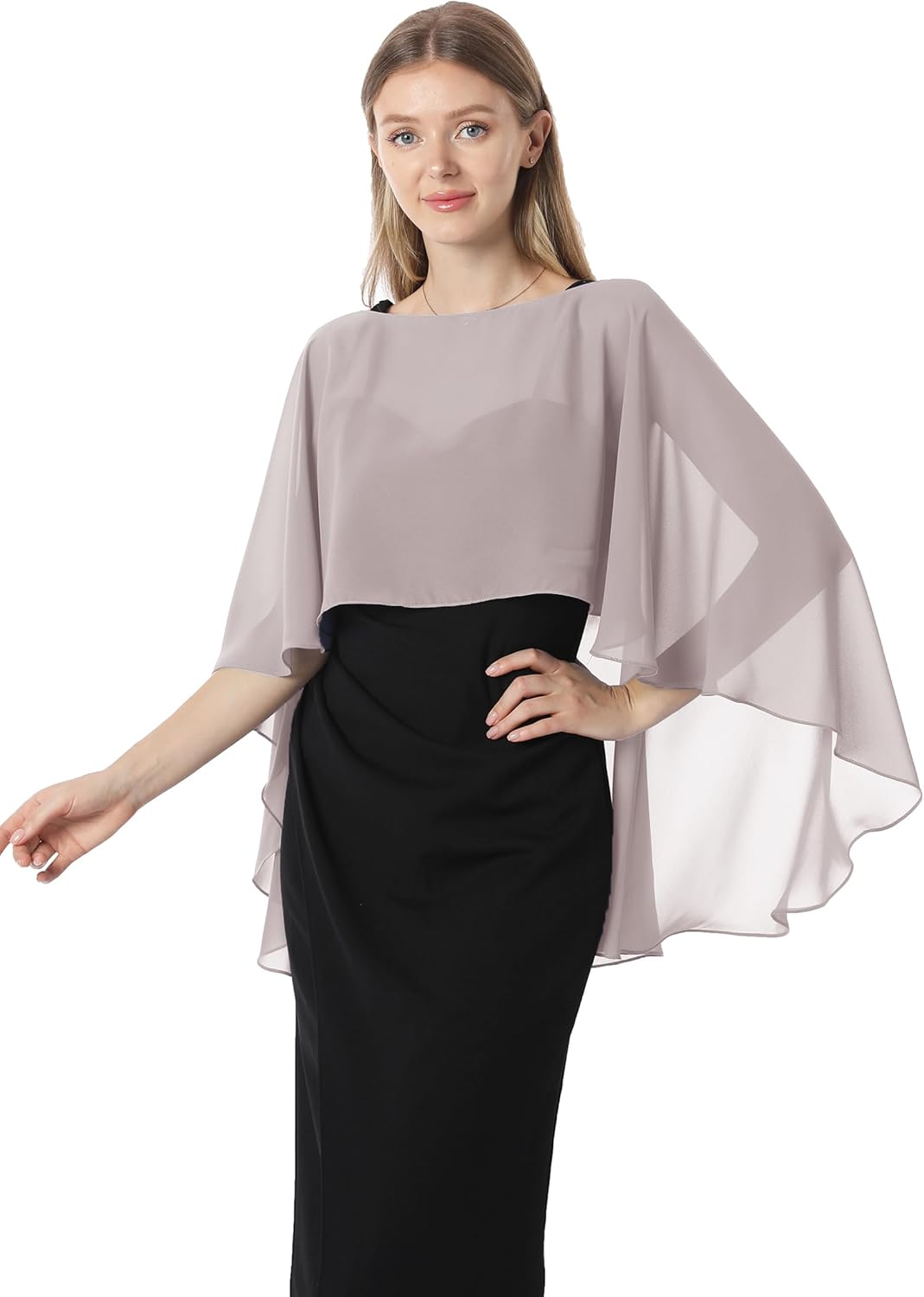 Damen Chiffon-umhang001 Pashmina-Schal Einheitsgrösse Grau, Einheitsgrösse Grau