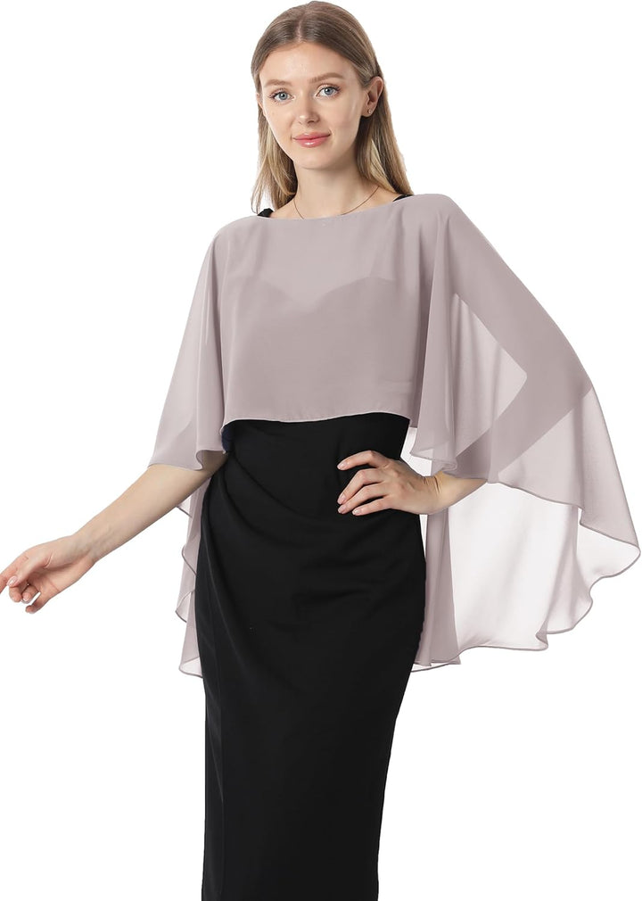 Damen Chiffon-umhang001 Pashmina-Schal Einheitsgrösse Grau, Einheitsgrösse Grau
