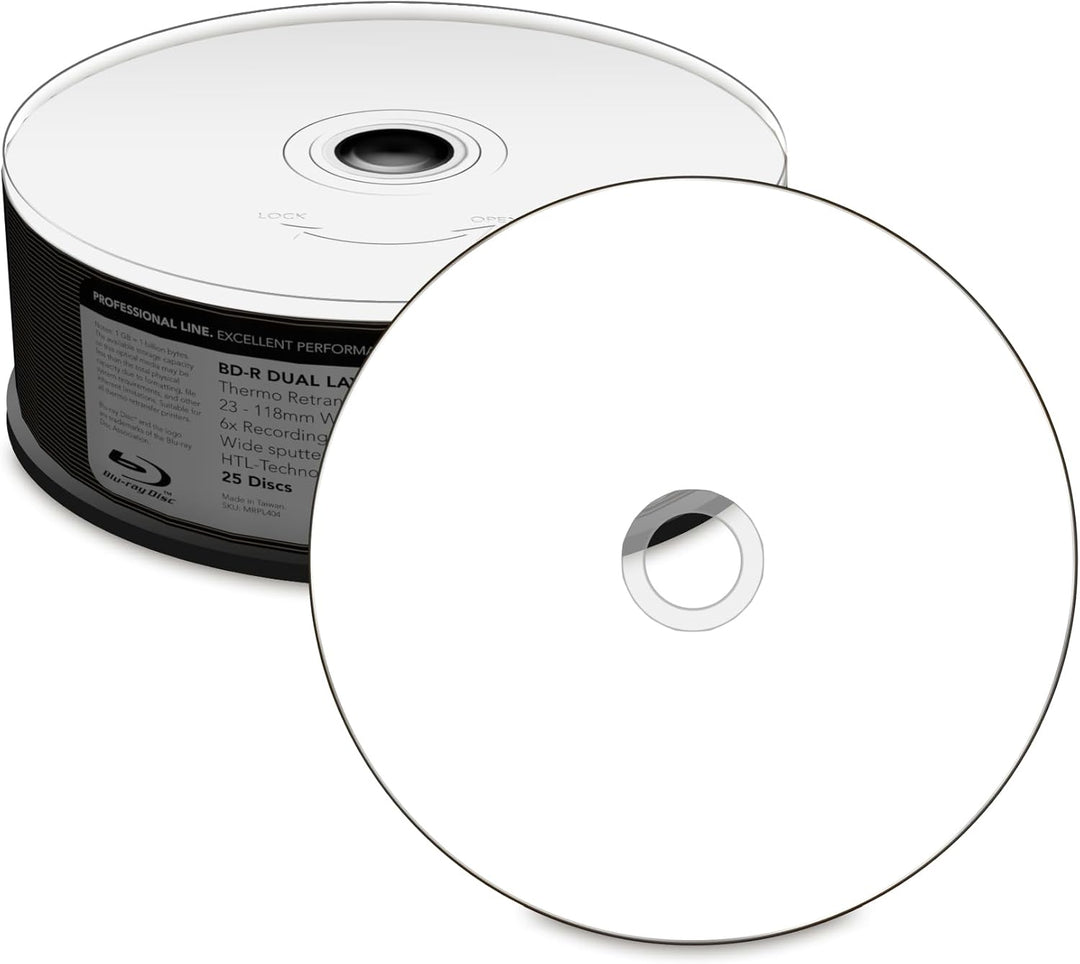 Professional Line BD-R Dual Layer 50GB 6X Speed, Thermo Retransfer Fullsurface Printable, Proselect