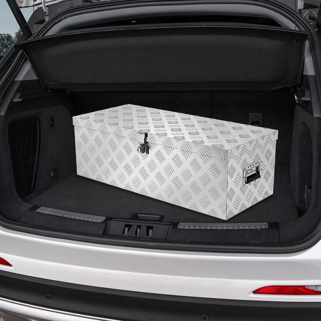 Alubox mit Deckel Aluminium Transportbox Werkzeugkasten mit Schloss &amp; Schlüsseln &amp; Griff Werkzeugbox