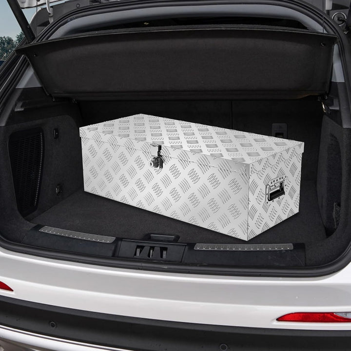 Alubox mit Deckel Aluminium Transportbox Werkzeugkasten mit Schloss &amp; Schlüsseln &amp; Griff Werkzeugbox