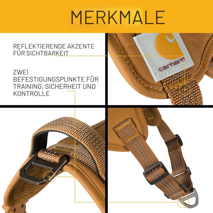 Carhartt Nylon-Ente, kein Ziehen, voll verstellbares Hundegeschirr mit schnell kontrollierbarem Grif