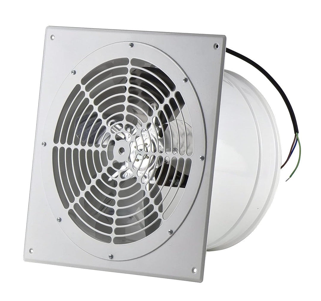 Steinberg14 Weiss Ø 250mm Rohrlüfter Wand Radiallüfter Ventilator Wandflansch Zu-Abluft, Metall Ø 25
