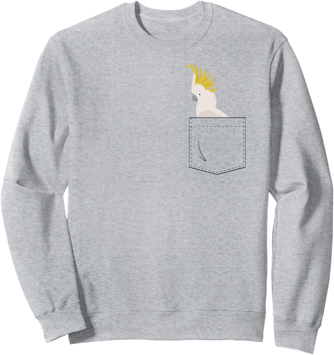Kakadu-Papagei in Ihrer gefälschten Tasche Sweatshirt