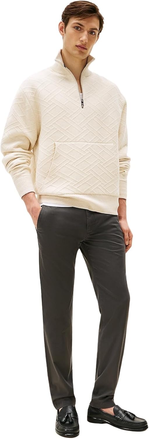 Tommy Hilfiger Herren Hose Core Bleecker 1985 Pima Cotton Chino 28W / 30L Grey (Dark Ash), 28W / 30L