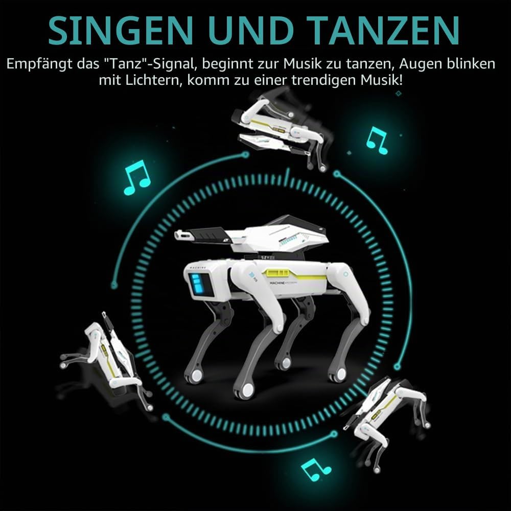 X-Verse RC Roboter Hund für Kinder Ferngesteuerter Spielzeug, Programmierbarer Tanz Musik Roboterhun