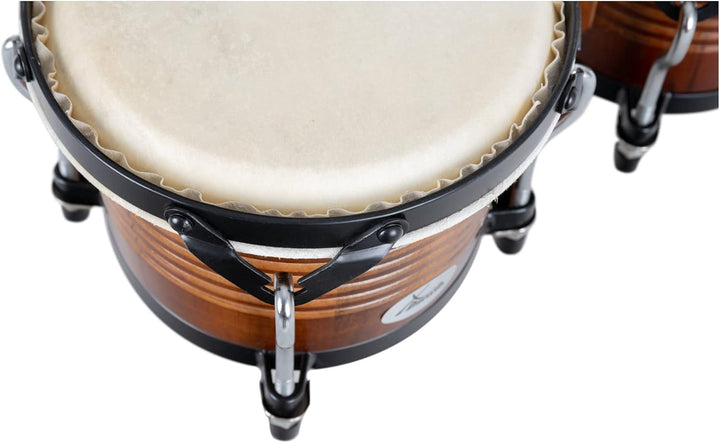 XDrum Bongos Pro Tobacco - 2 Trommeln mit 6,5" (17 cm) und 7,5" (20 cm) Durchmesser - Bongotrommeln