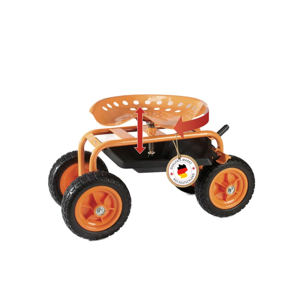 Rollbarer Arbeitssitz/Rollsitz für Gartenarbeit | fahrbarer Sitz, Werkstattwagen, Hocker mit Rollen,