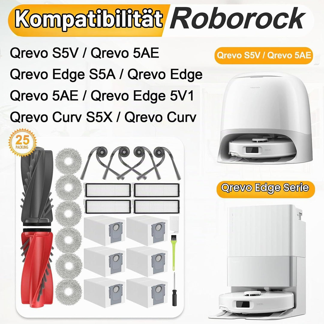Qrevo S5V Zubehör für Roborock Qrevo Curv S5X/ Qrevo Edge S5A/ Qrevo Edge/Qrevo Curv Ersatzteile Zub