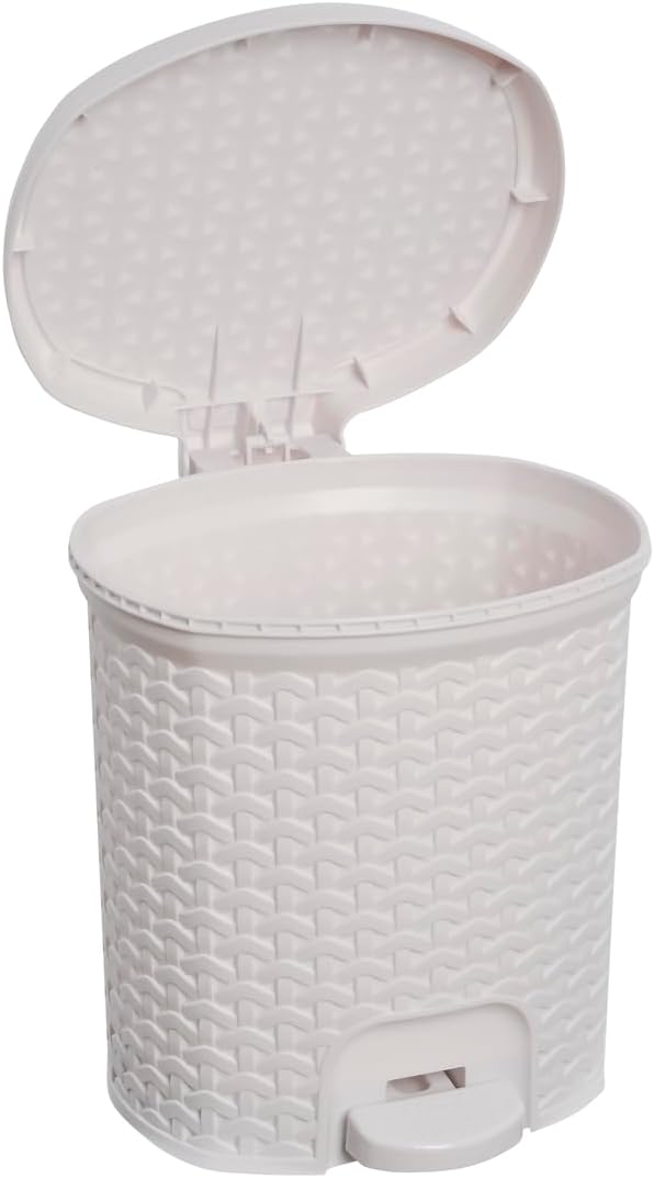 keeeper Treteimer, Mülleimer mit Tretpedal, 5,5 l, 22,5 x 24 x 26 cm, Tjark, Weiss (Nordic White) No