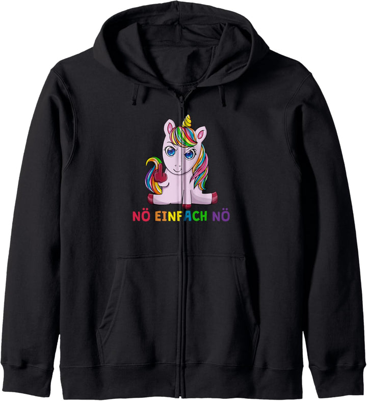 Nö Einfach Nö Nein Lustiger Unicorn Spruch Einhorn Kapuzenjacke