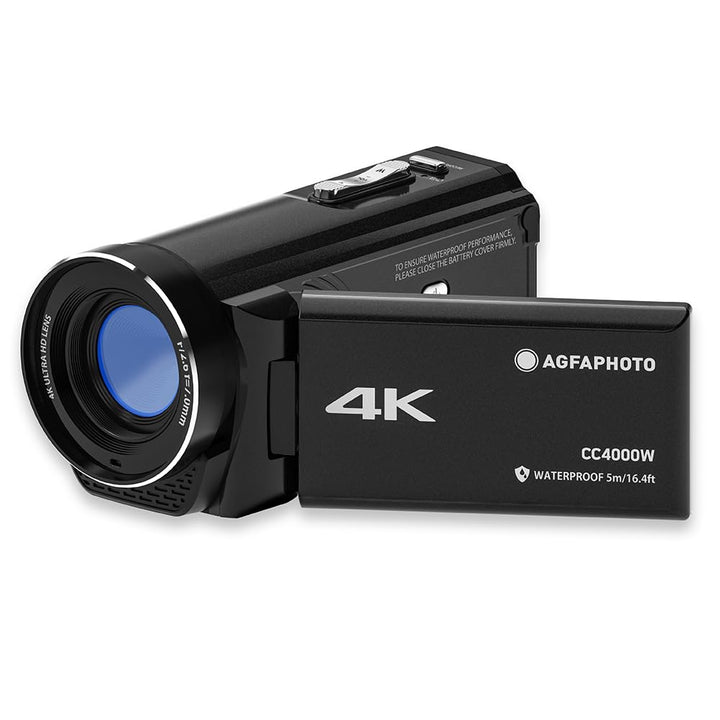AgfaPhoto Realimove CC4000W - Wasserdichter 4K-Camcorder mit 3-Zoll-Touchscreen, 18-facher Digitalzo