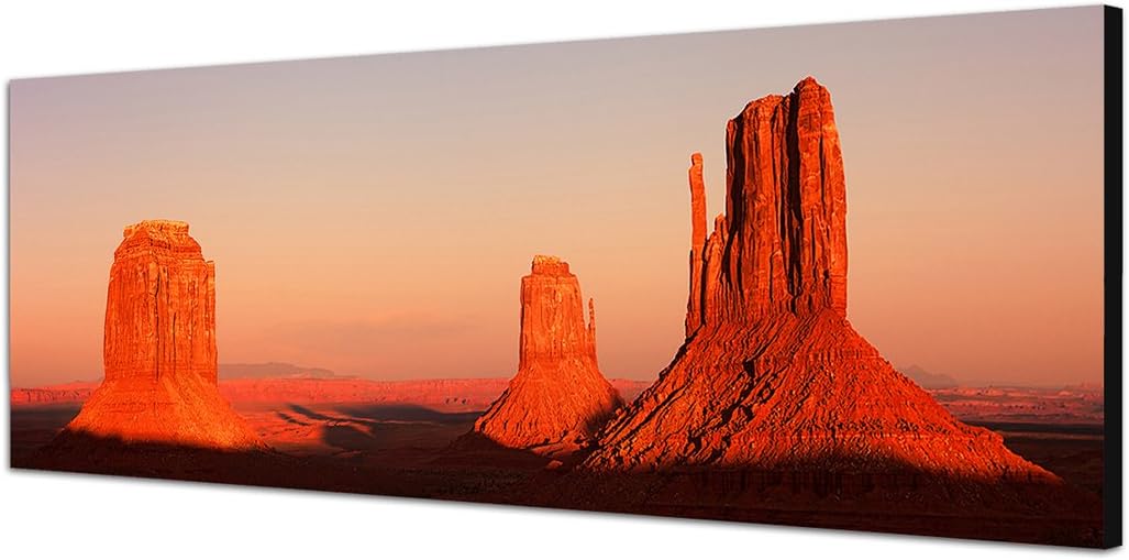 Paul Sinus Art Panoramabild auf Leinwand und Keilrahmen 150x50cm USA Monument Valley Sonnenuntergang