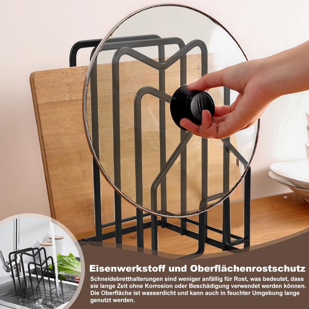 LIMITADA Schneidebrett Rack Schneidebrettständer Schwarz Schneidebrett Halter Ständer Schneidebrett