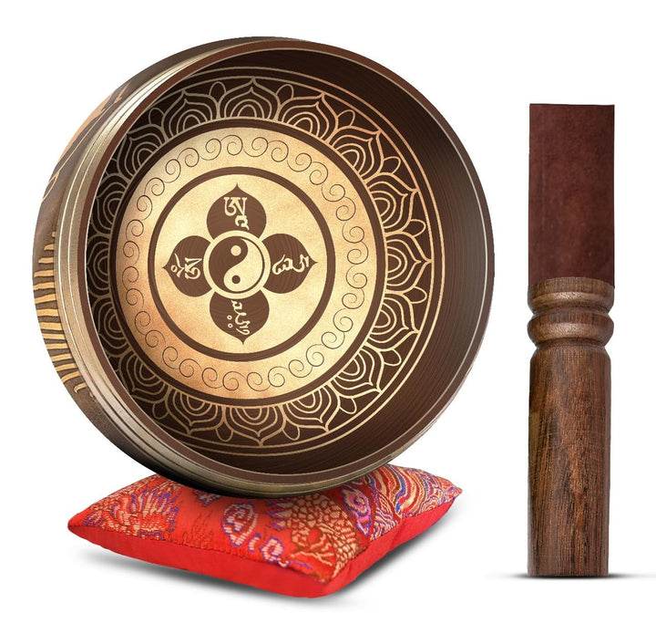 Tibetisches Klangschalen-Set, einfach zu spielen, authentisch, handgefertigt für Meditation, Klangch