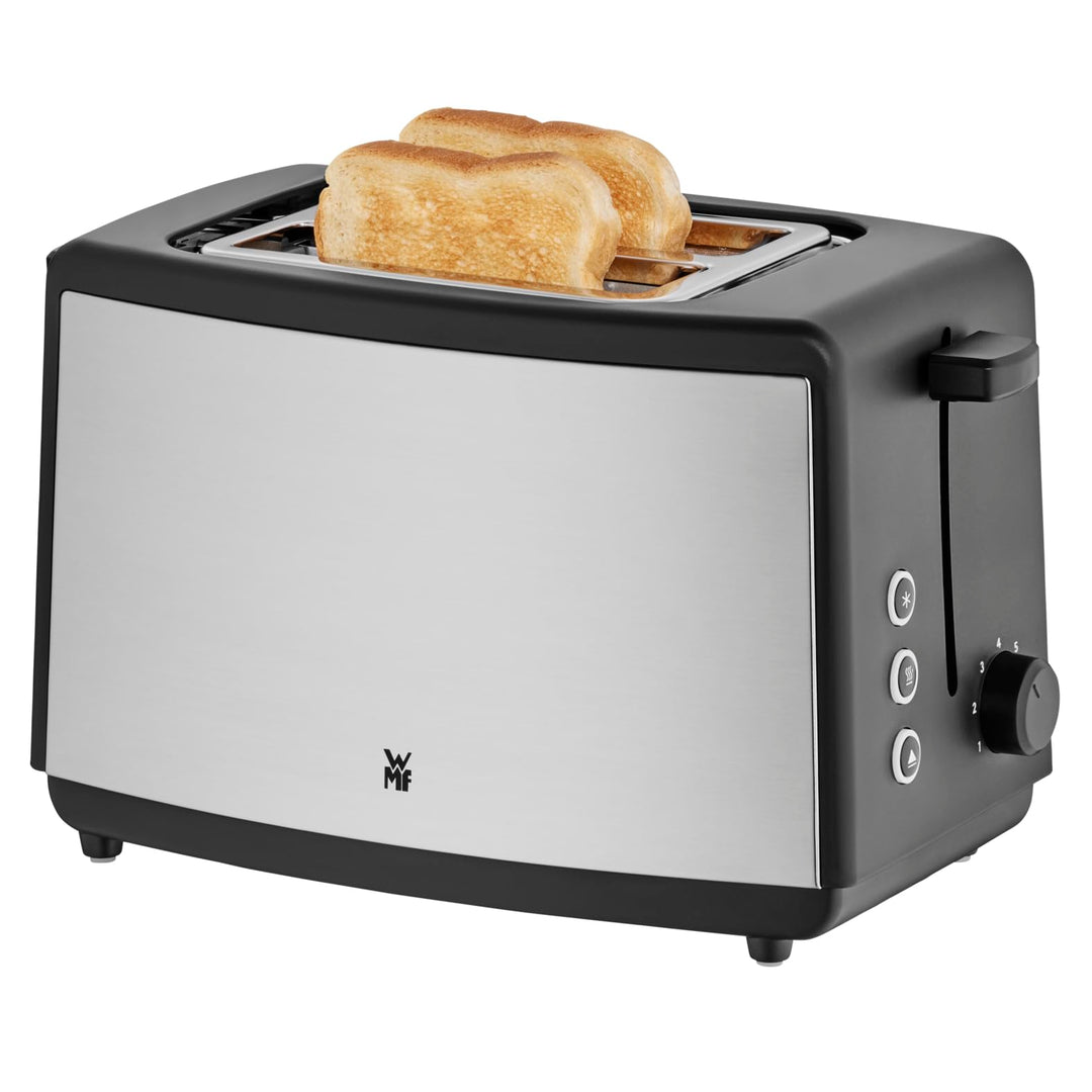 WMF Bueno Edition Toaster Edelstahl, Doppelschlitz Toaster mit Brötchenaufsatz, 2 Scheiben, 7 Bräunu