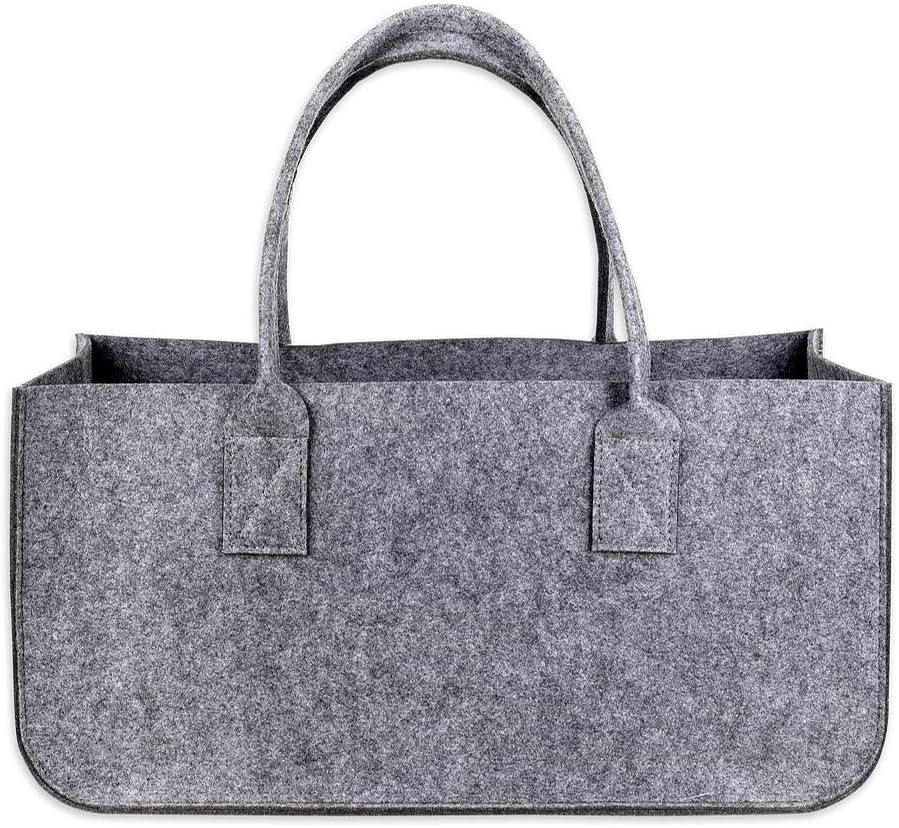 Schramm®1 oder 2 Stück Filztasche Tasche aus Filz in dunkelgrau 50x25x25 cm Kaminholztasche Holzkorb