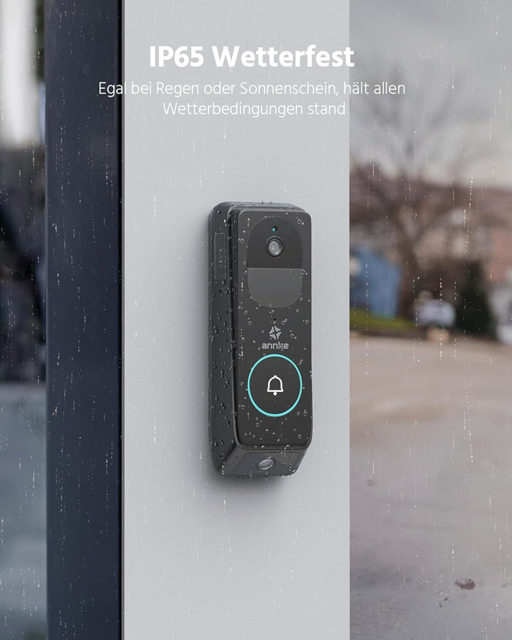 ANNKE Videotürklingel Akku (Dual Camera), 3MP WLAN Türklingel mit Kamera, Video Doorbell mit 2-Wege-
