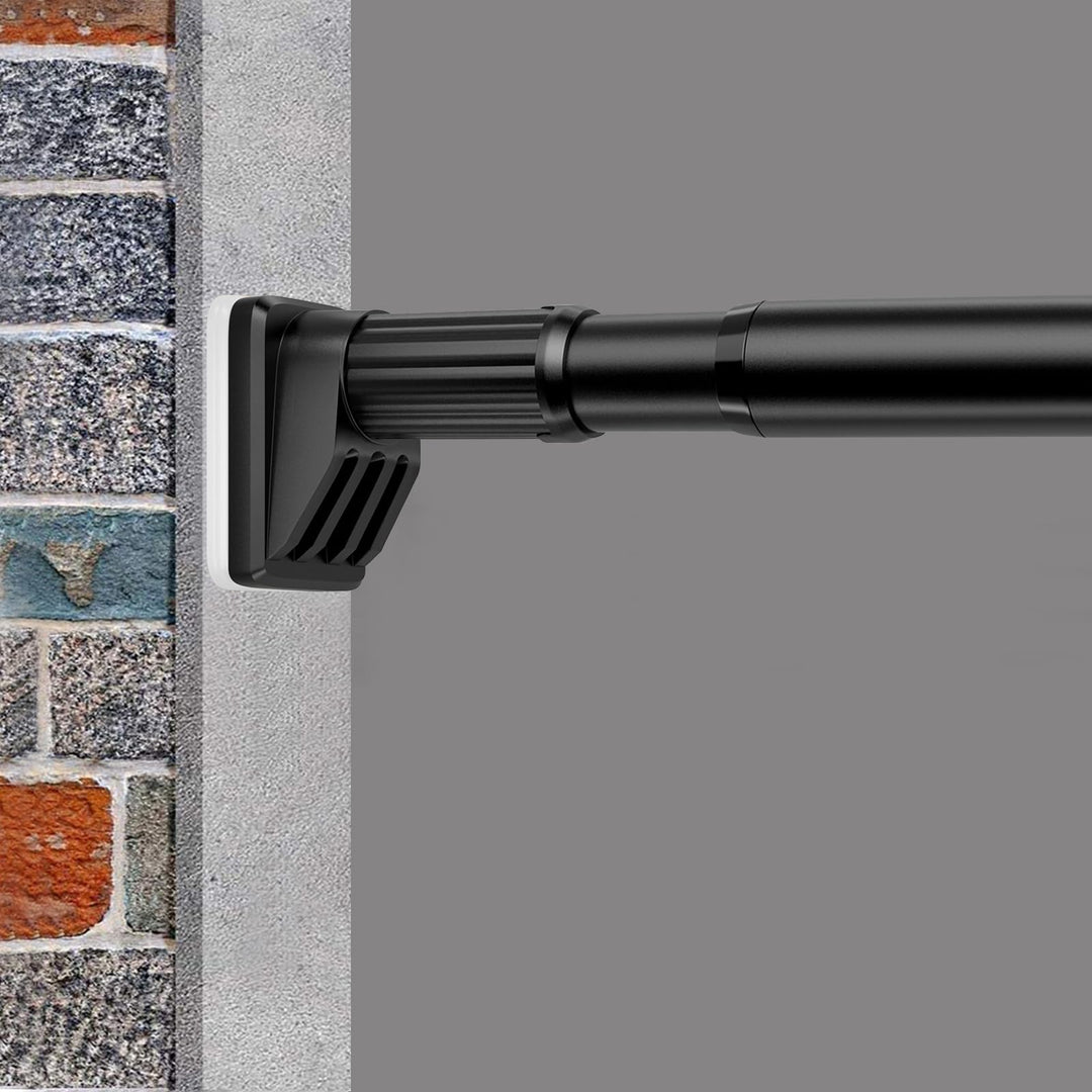 Gardinenstange ohne Bohren 210-260cm, Ø32mm Matt Schwarz Multifunktionale Vorhangstange zum Einklemm
