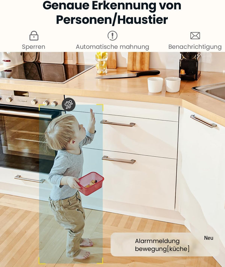 ieGeek 2K Überwachungskamera Innen,2.4G/5GHz WLAN Kamera,Babyphone mit Kamera,15M Nachtsicht,Bewegun